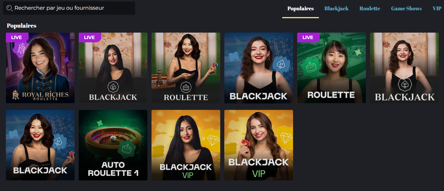 Olympe Live casino