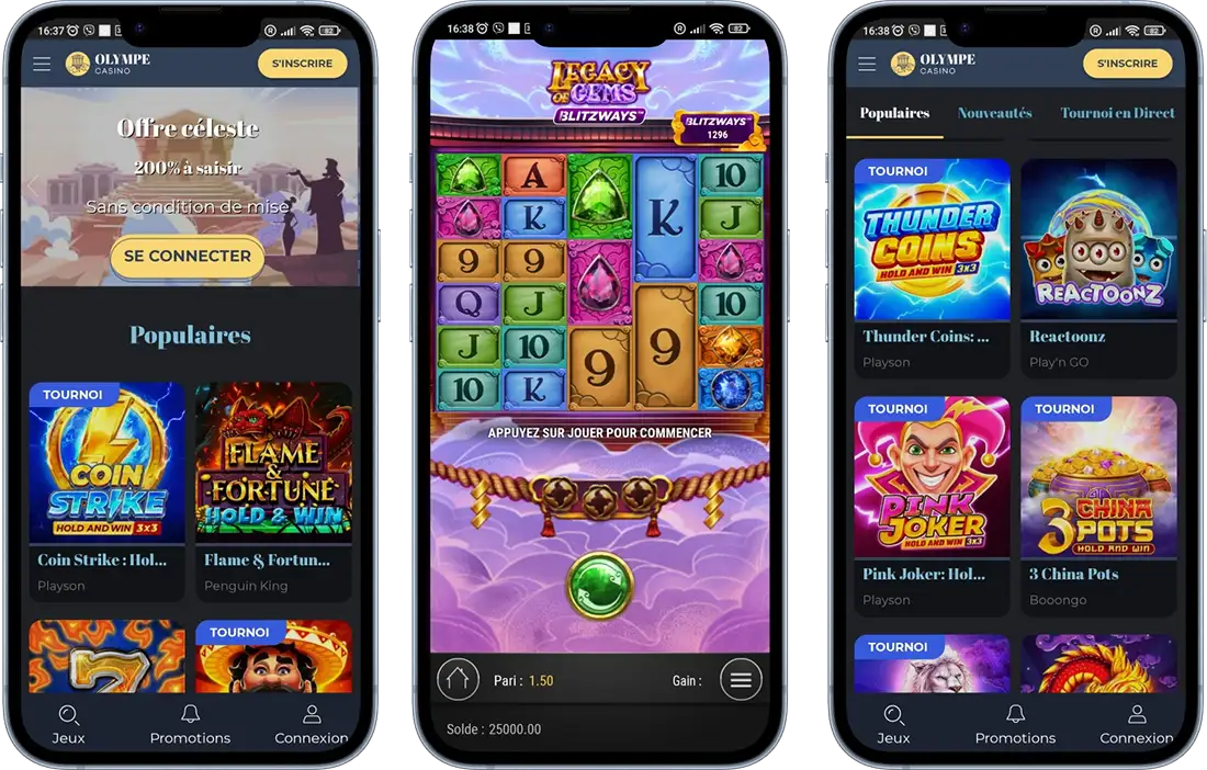 Olympe Casino Application et Utilisation Mobile